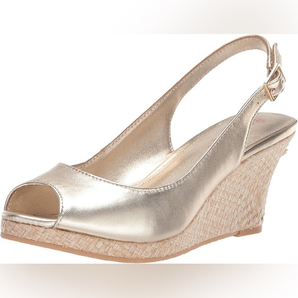 NIB lilly Pulitzer Gigi wedge gold - Picture 1 of 1